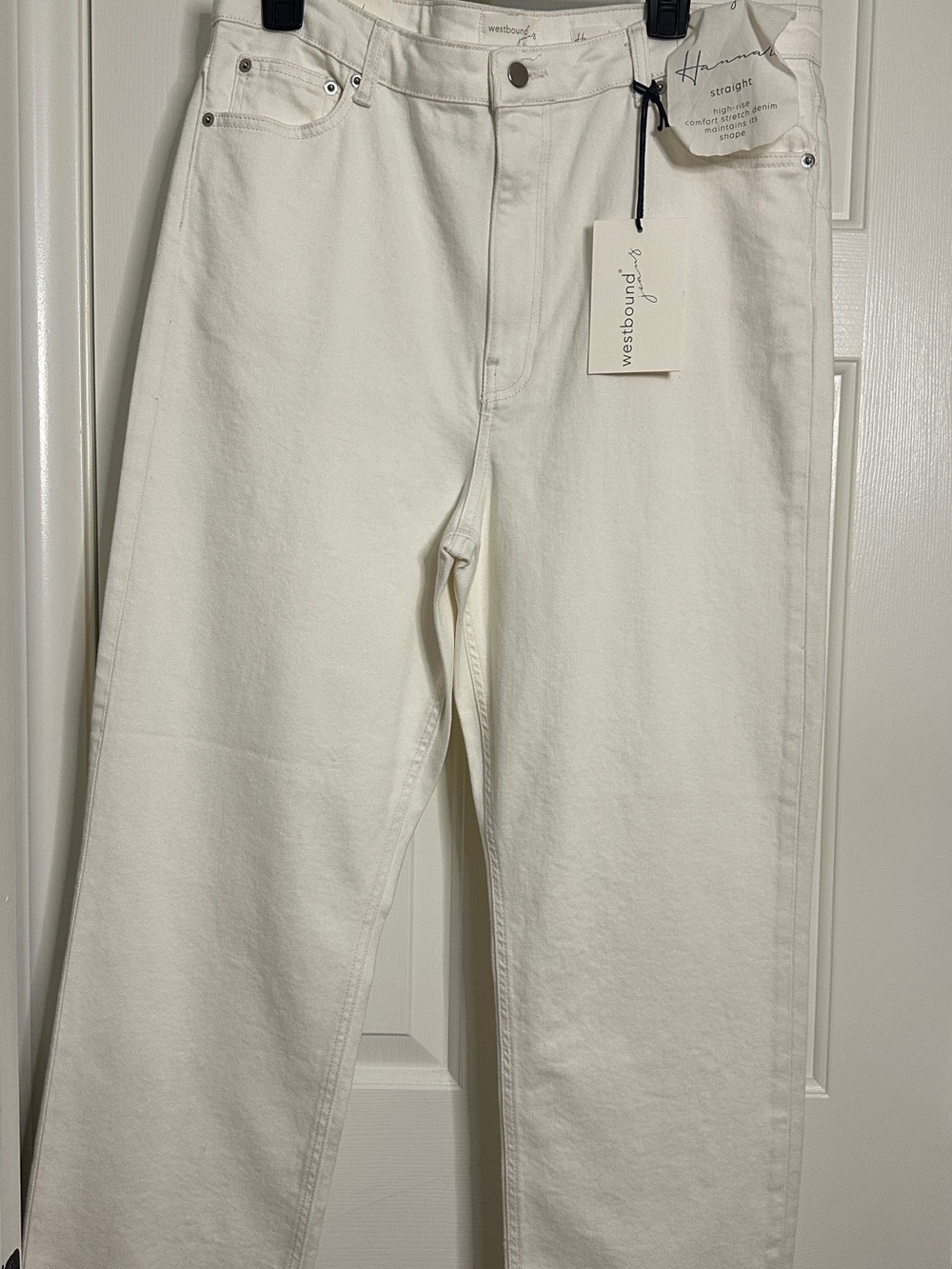 Westbound White Straight Jeans with Clean Finish